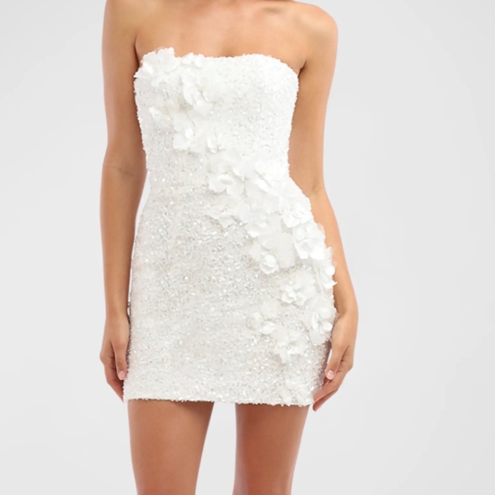 Helsi White Sequin Mini Dress